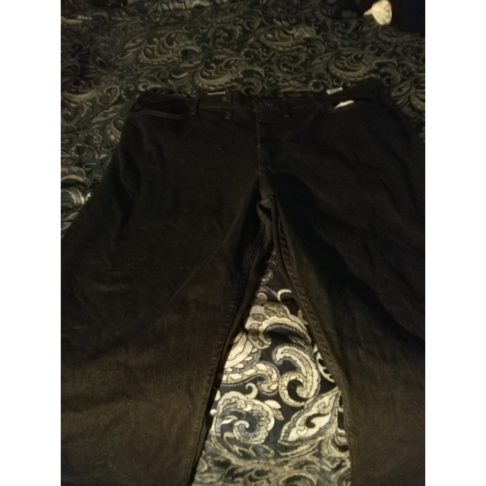 Wrangler Mens Jeans Black Straight  Workwear stretch  size 48x34 Big and Tall
